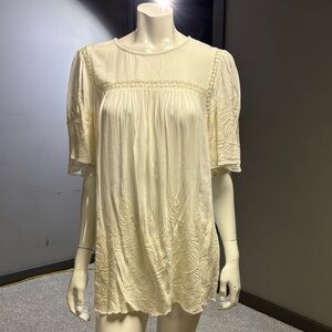 Elegant Cream Tunic Women's Top